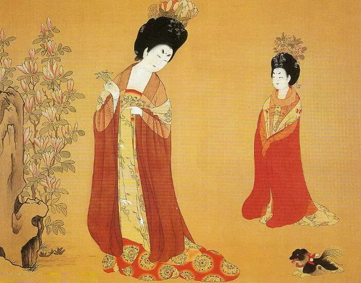 《簪花仕女图》局部