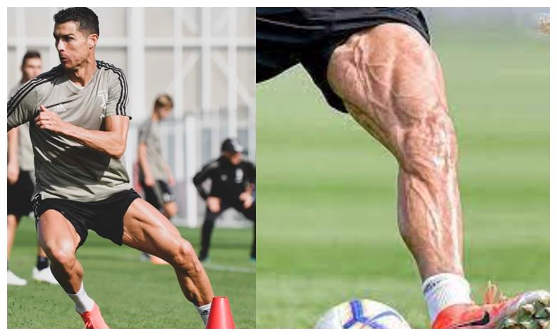 36岁c罗又露大腿!比6块腹肌还恐怖,魔鬼筋肉人,腾空发射器