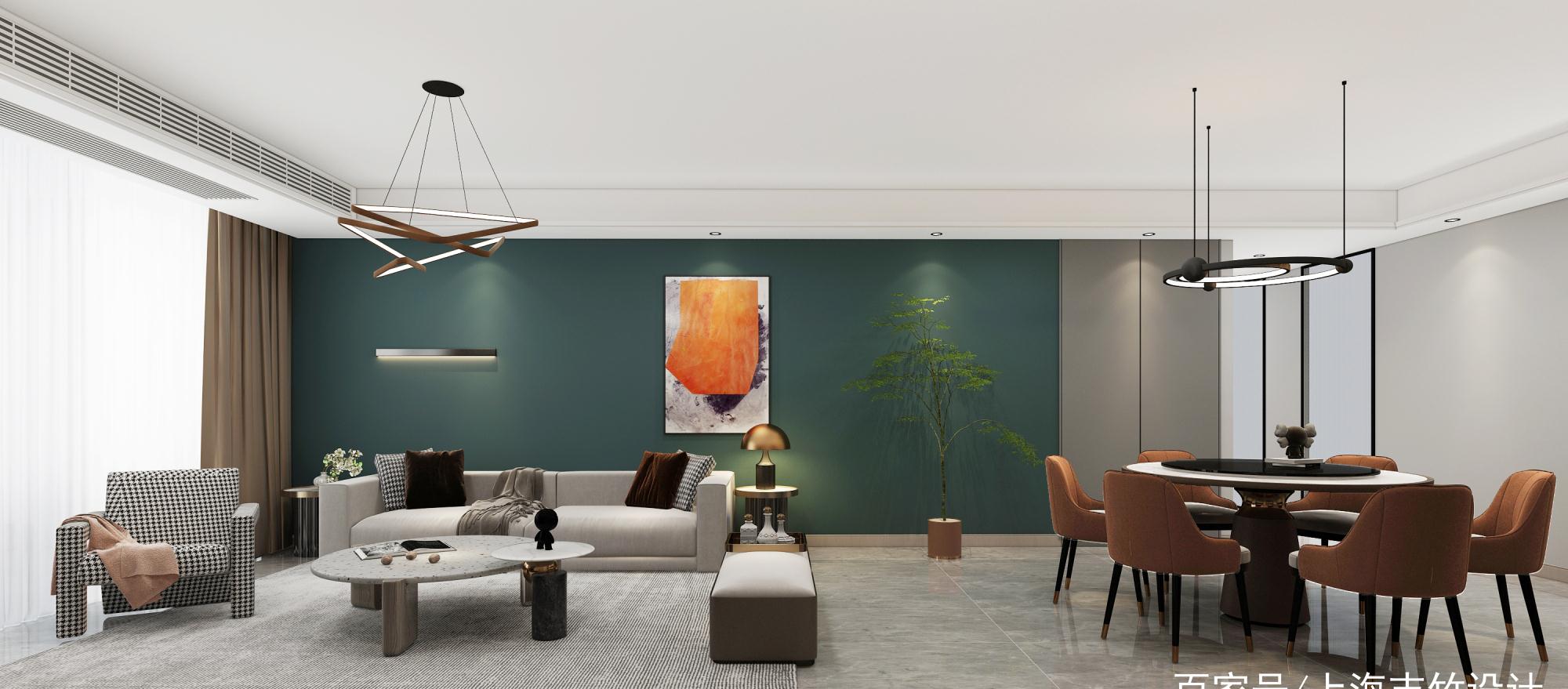 现代轻奢的装修风格墨绿色的摩登时代