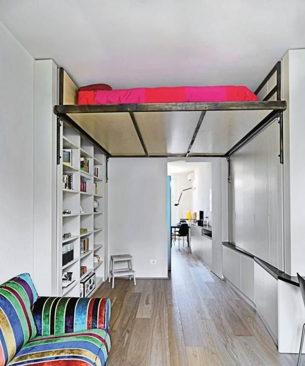 国外小户型都流行升降床白天夜晚随意切换功能一地还能两用