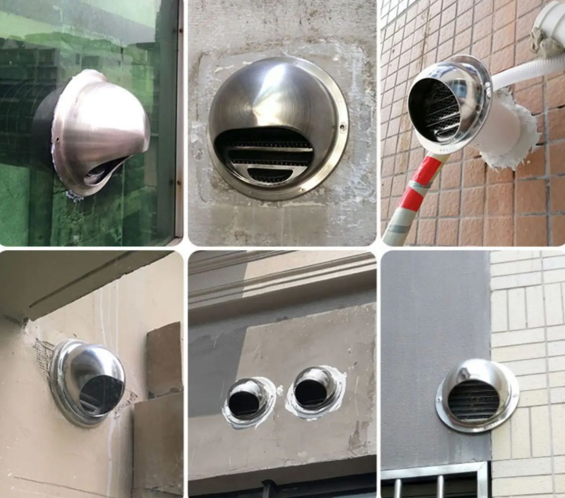 同时排气孔的外部墙面,为了防止鸟类在那里"安家",还装了防鸟罩,既