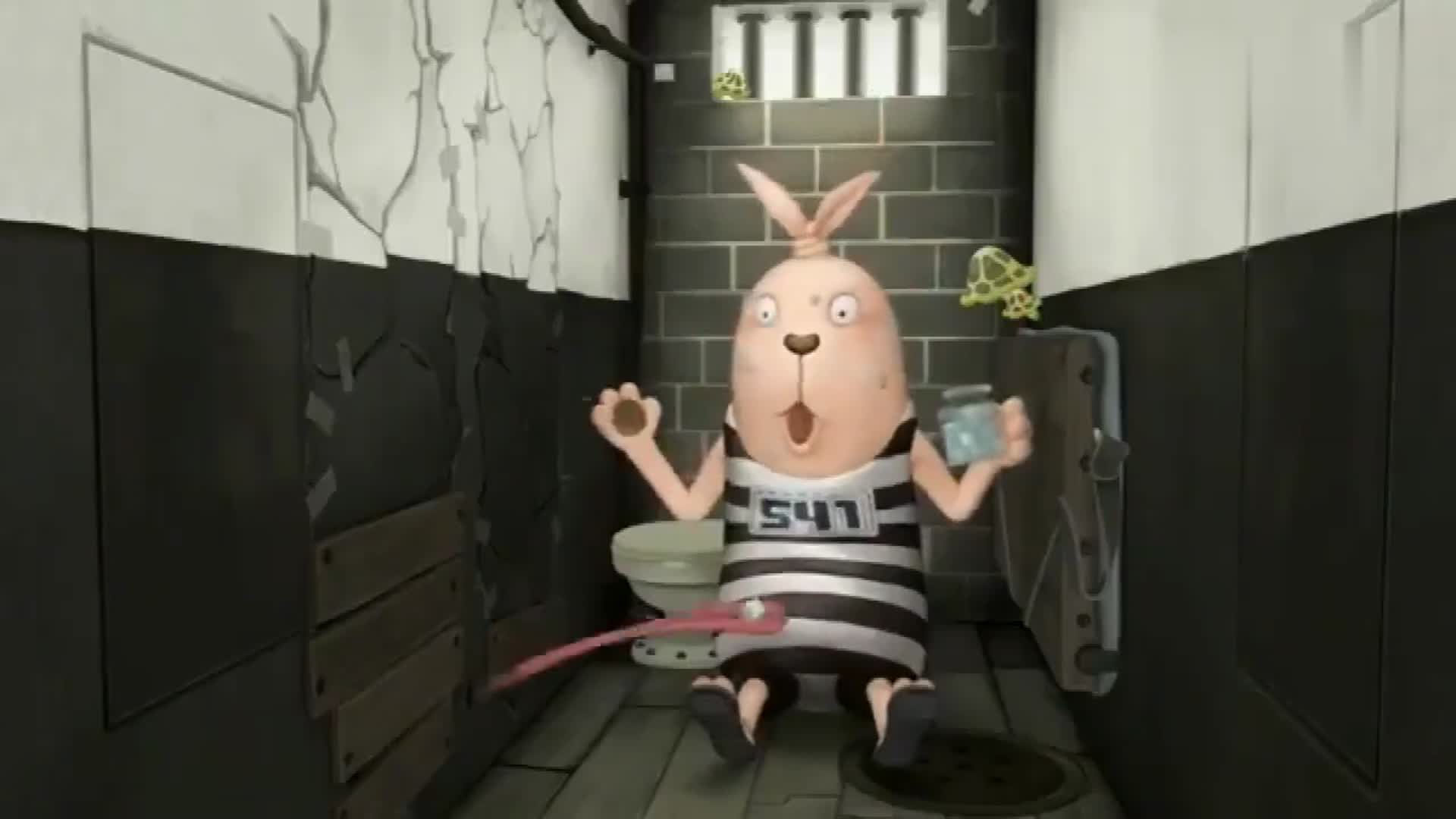 越狱兔:青蛙吃了红兔子的大餐,出手救了小可爱