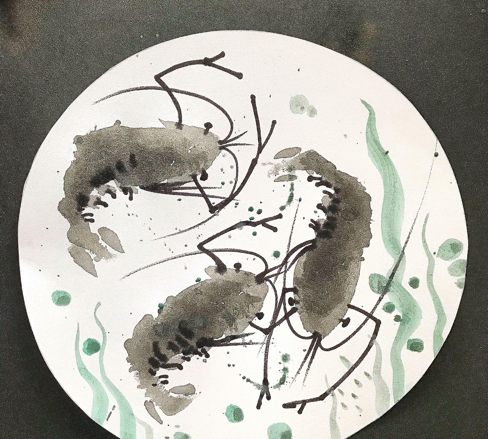 小手印画"趣味虾图"