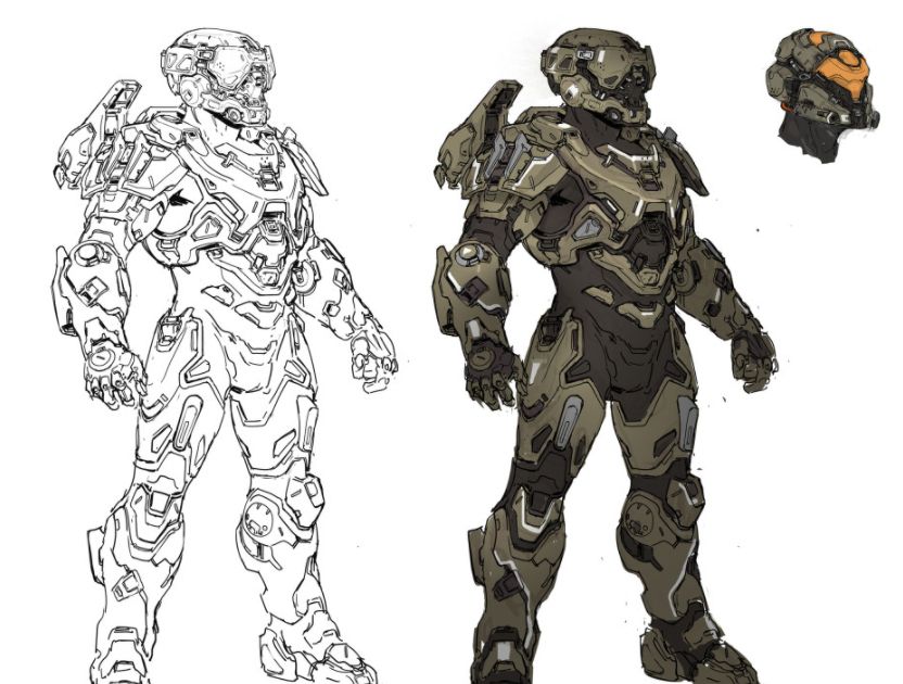 光环5人物场景原画设定帅气的战斗服