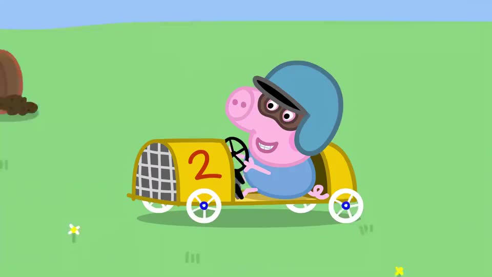 小猪佩奇赛车手乔治登场佩奇是工程师一起参加赛车比赛呢