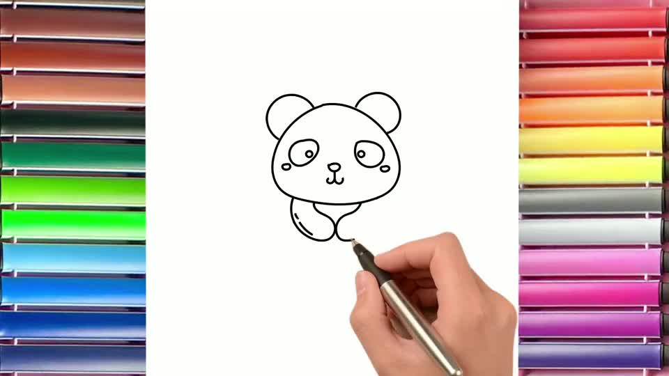 一看就会的简笔画爱爬树的动物之萌萌哒的小熊猫