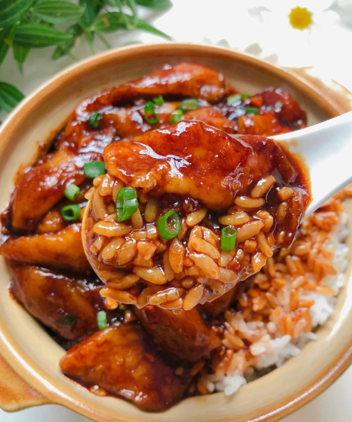 糖醋茄子盖浇饭,做法巨简单!