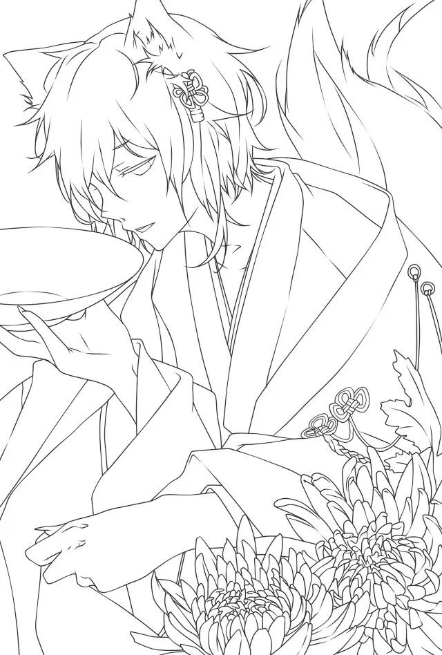 大量动漫素材线稿q版人物男女动漫人物素材快来练习吧