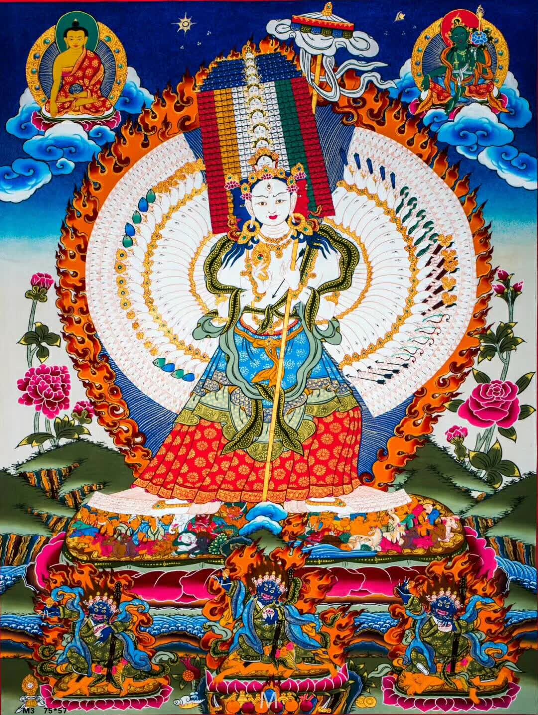 彩唐大白伞盖佛母唐卡鉴赏
