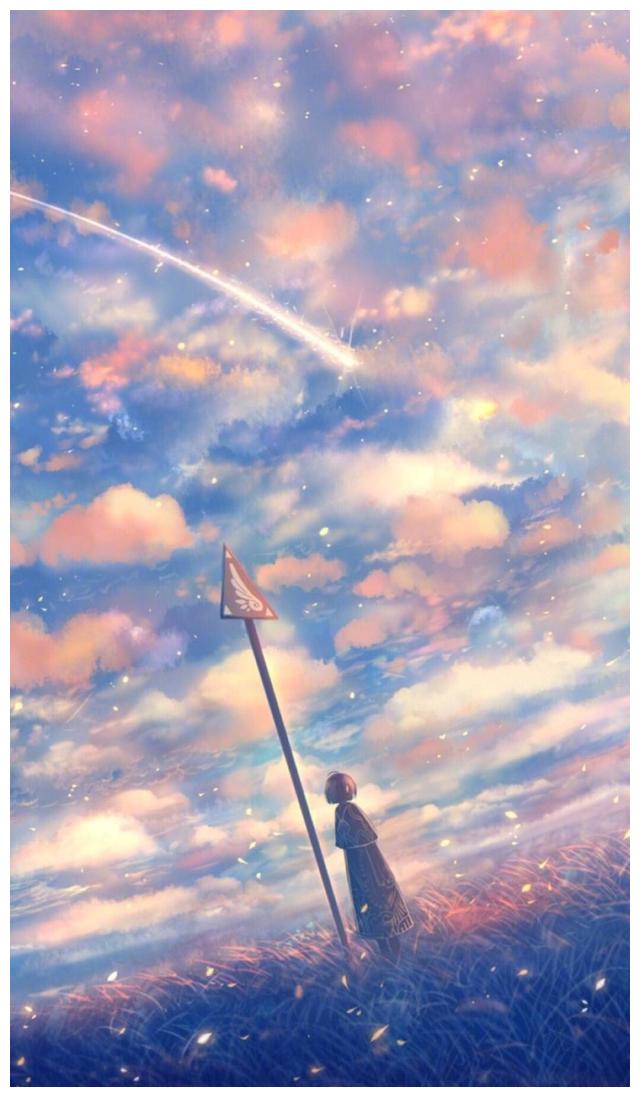 二次元唯美意境壁纸 少女的星月神话__财经头条