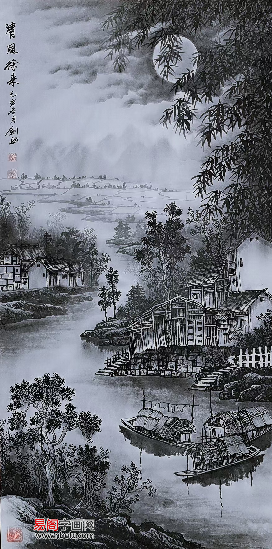 易剑赋山水画赏析:奇崛深邃,别具一格,令人遐想神往