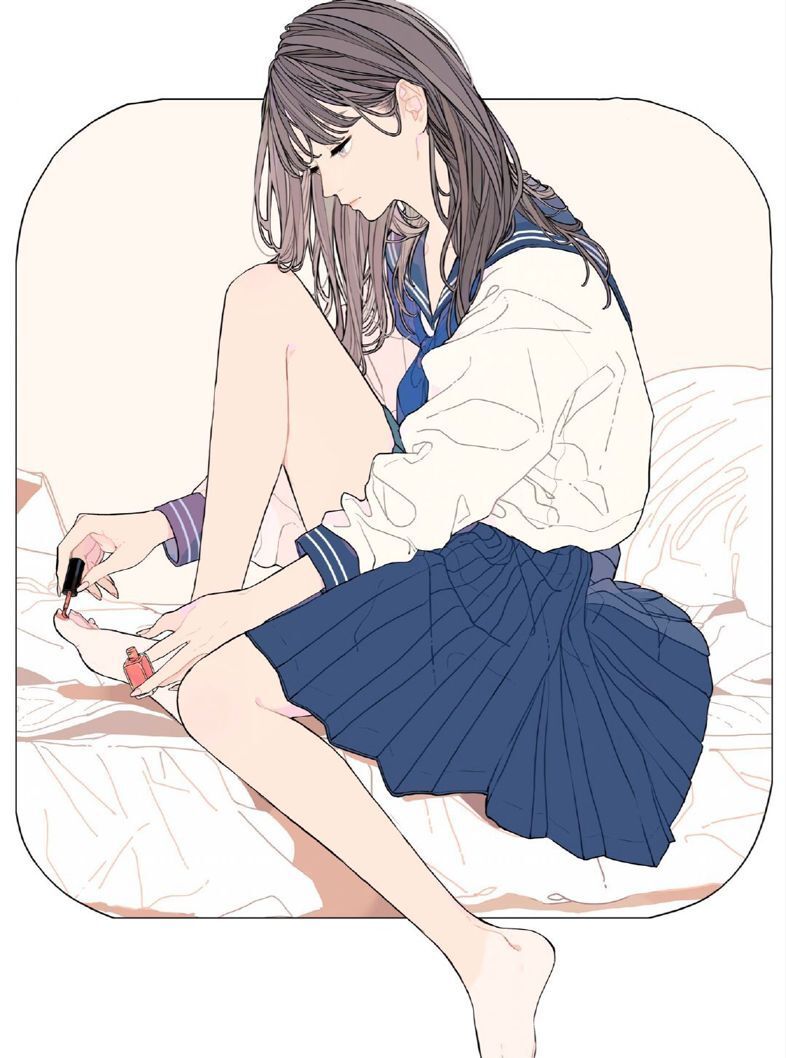 清新脱俗女生插画,笔触细腻流畅,好美