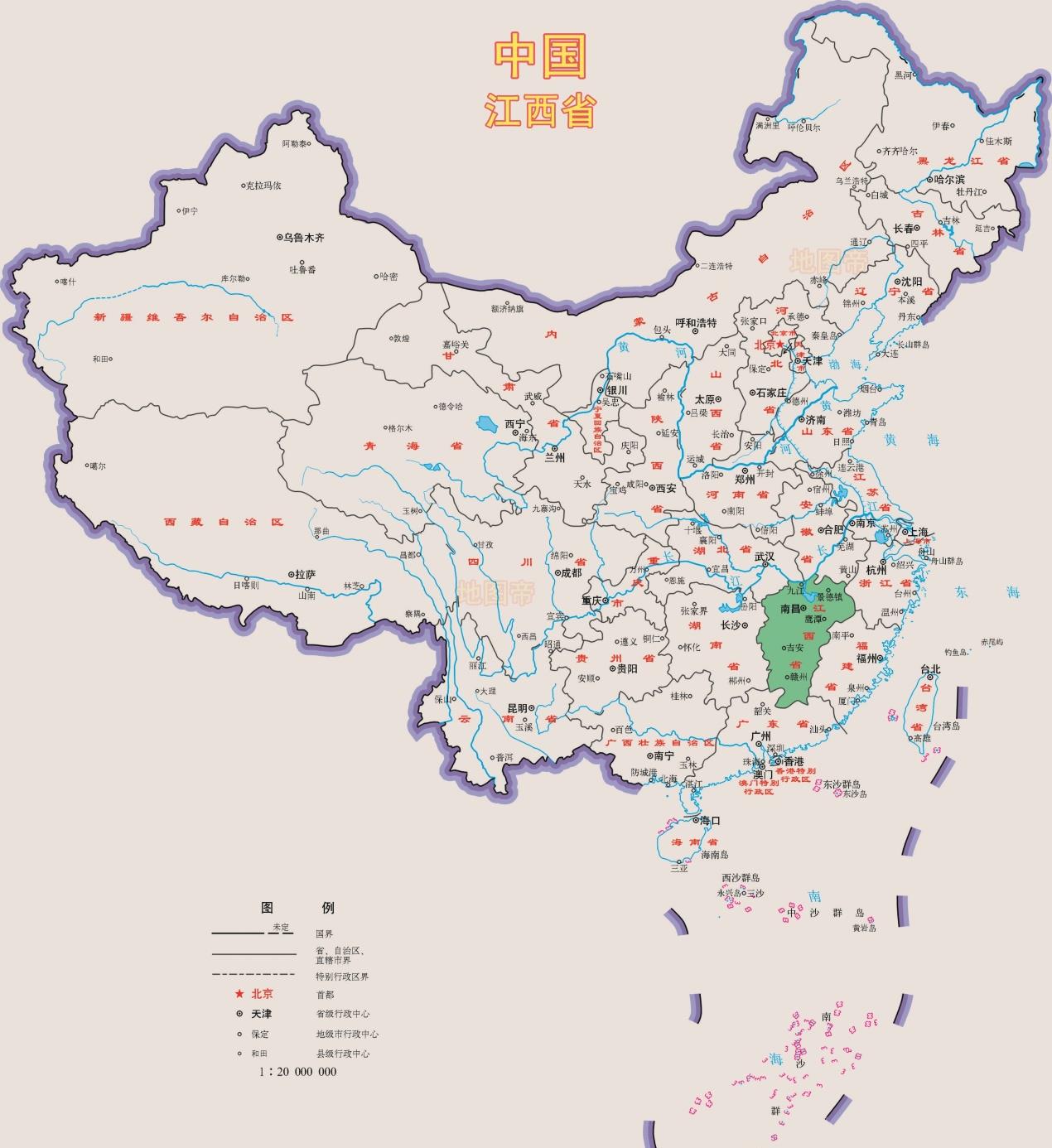 江西省地形轮廓图图片