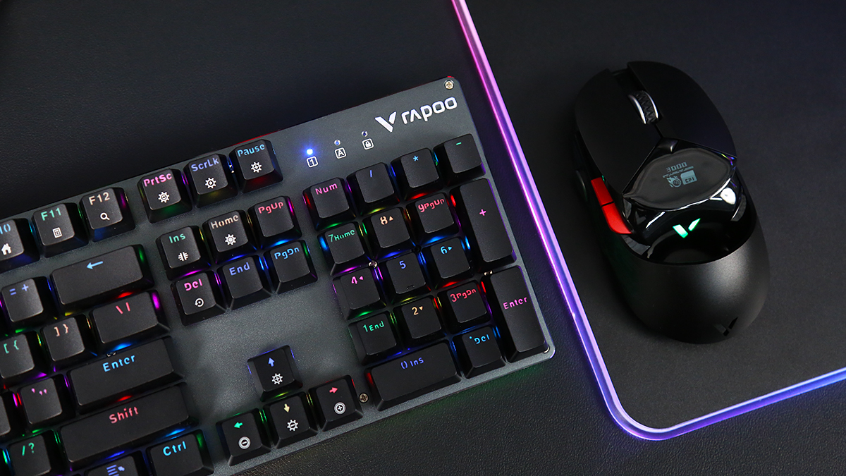 雷柏v520rgb幻彩背光防水游戏机械键盘评测