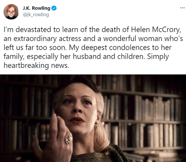 女演员海伦因癌症去世终年52岁曾出演哈利波特007