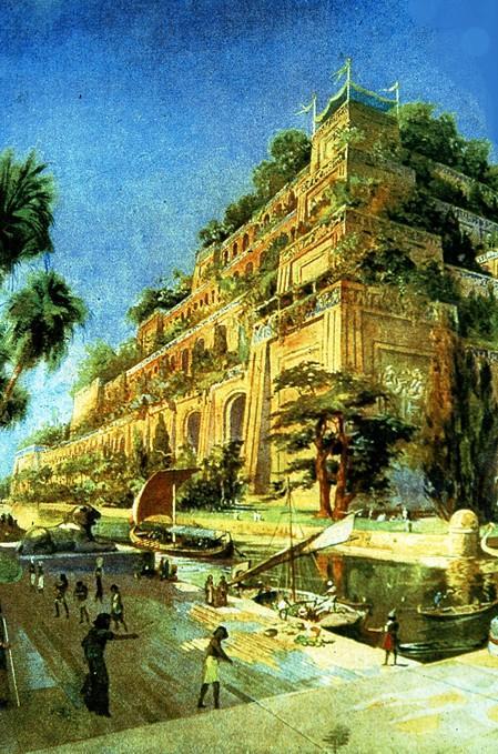 空中花园",又称悬苑,相传是新巴比伦王国(今伊拉克巴格达以南)国王尼