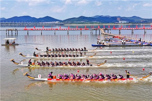 逐浪莲湾 奋楫争先！普兰店第二届北方海域龙舟公开赛燃情开赛