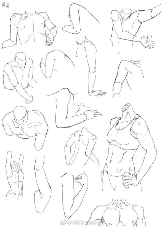 手臂的绘画参考,角度非常全面,炒鸡实用喲!