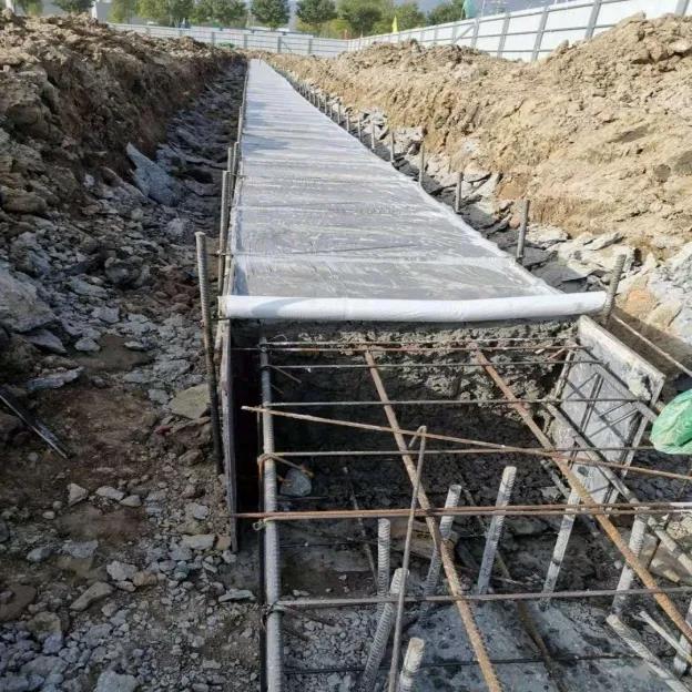 钢筋砼冠梁施工完成