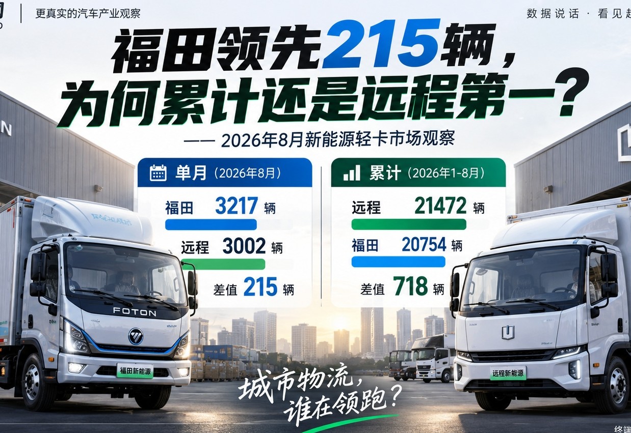 福田领先215辆，累计为何仍是远程第一