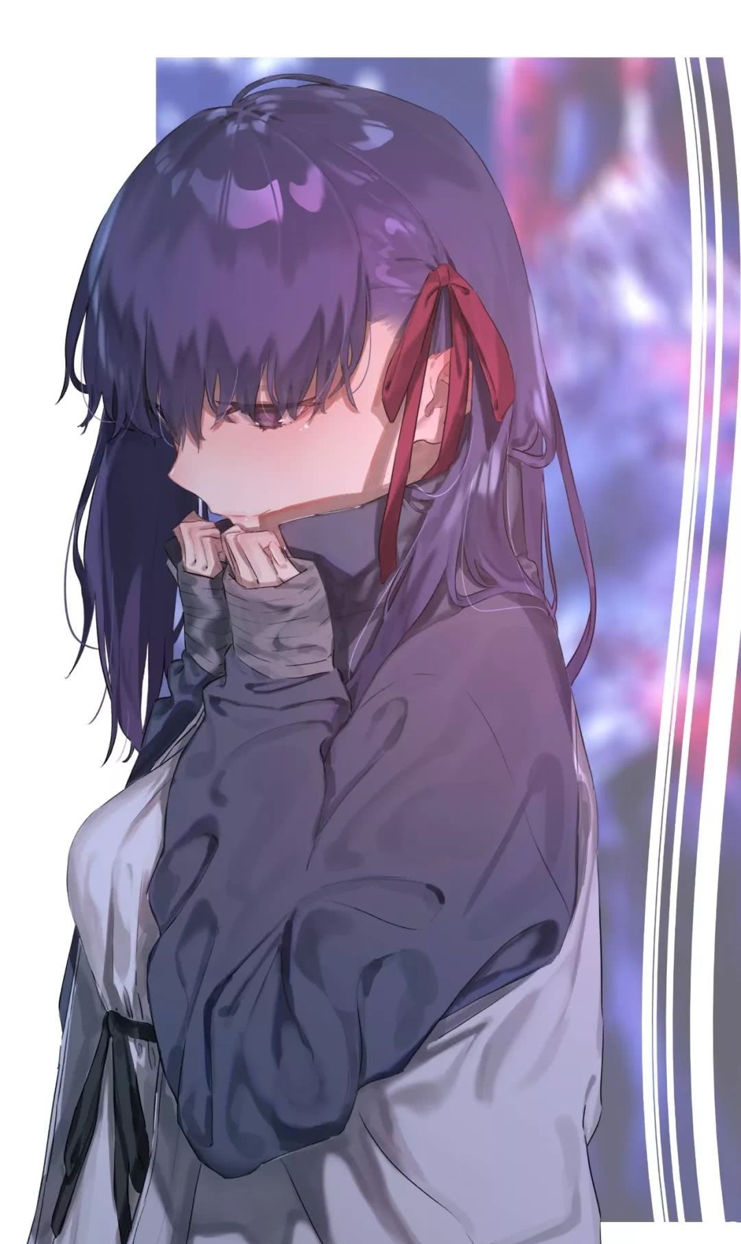 动漫美图：Fate系列紫发少女间桐樱，可爱高清壁纸分享