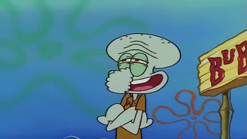 章鱼哥自以为是吹泡泡天才,可惜他的泡泡不及海绵宝宝1%!