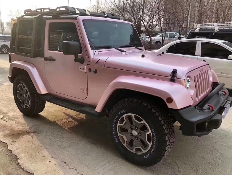 越野的性格少女的心jeep牧马人改色电光樱花粉