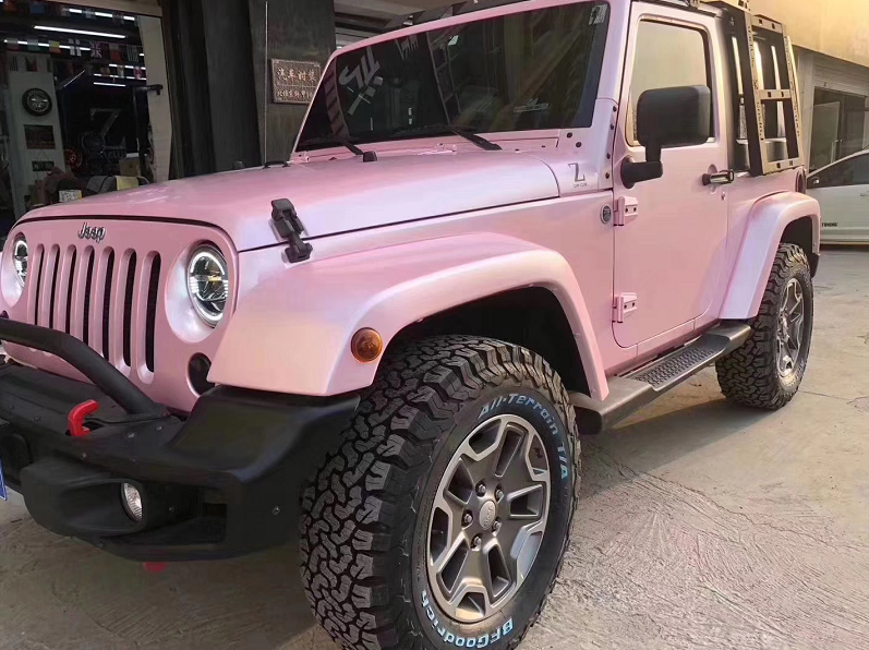 越野的性格少女的心jeep牧马人改色电光樱花粉