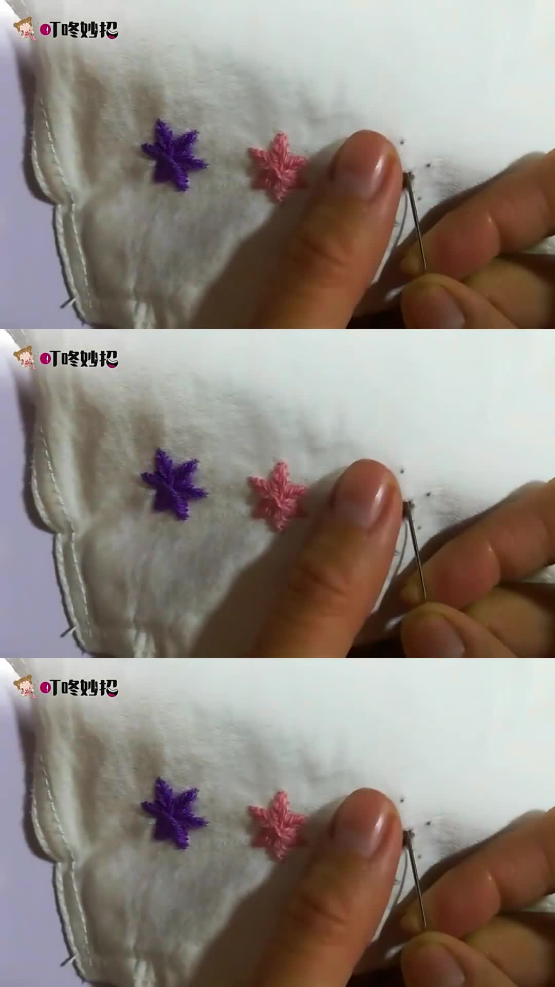 衣服有破洞,刺绣雪花图案修补,简单漂亮_手机新浪网