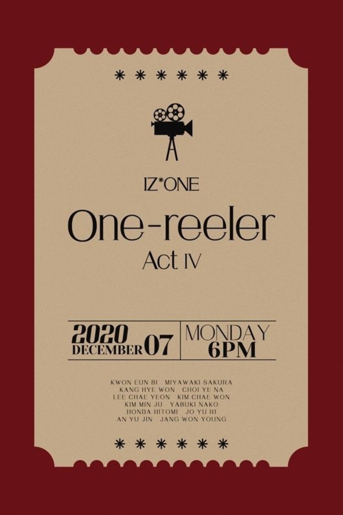 IZ*ONE公开第四张迷你专辑《One-reeler》预告照