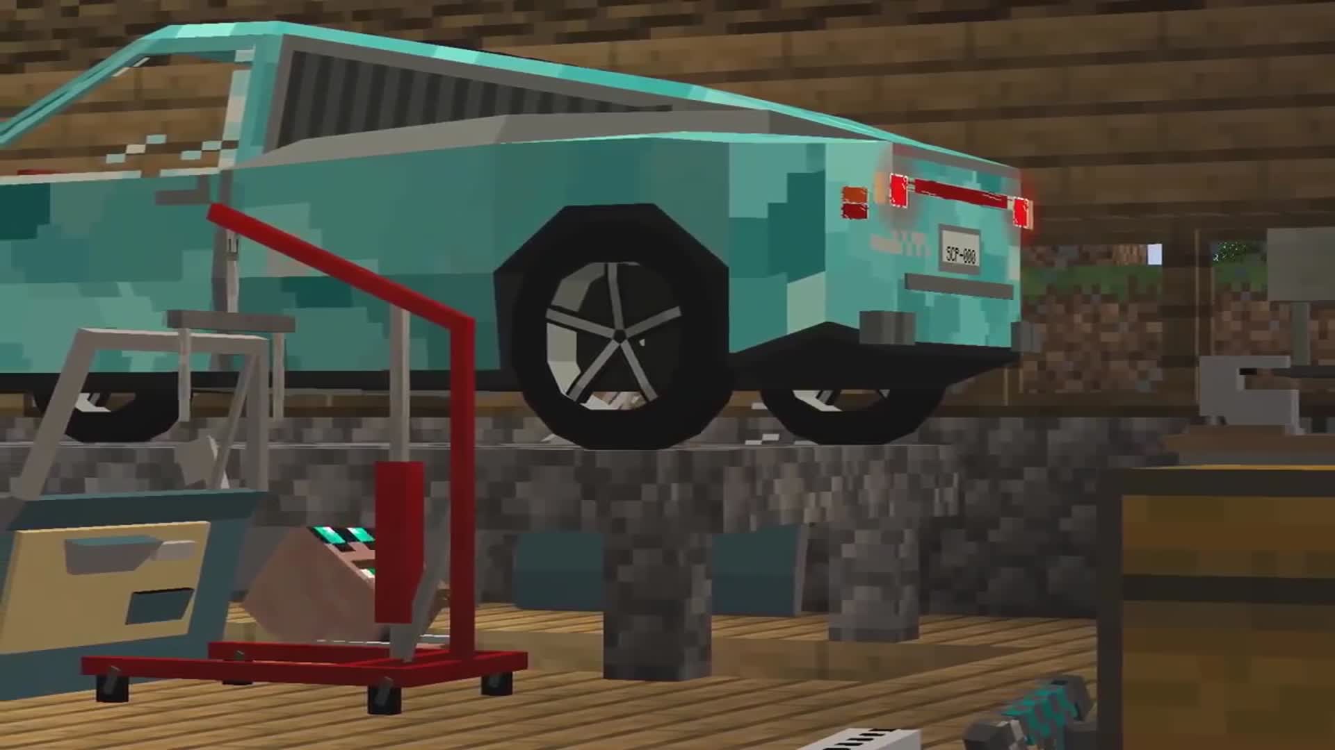 我的世界动画菜鸟的汽车挑战