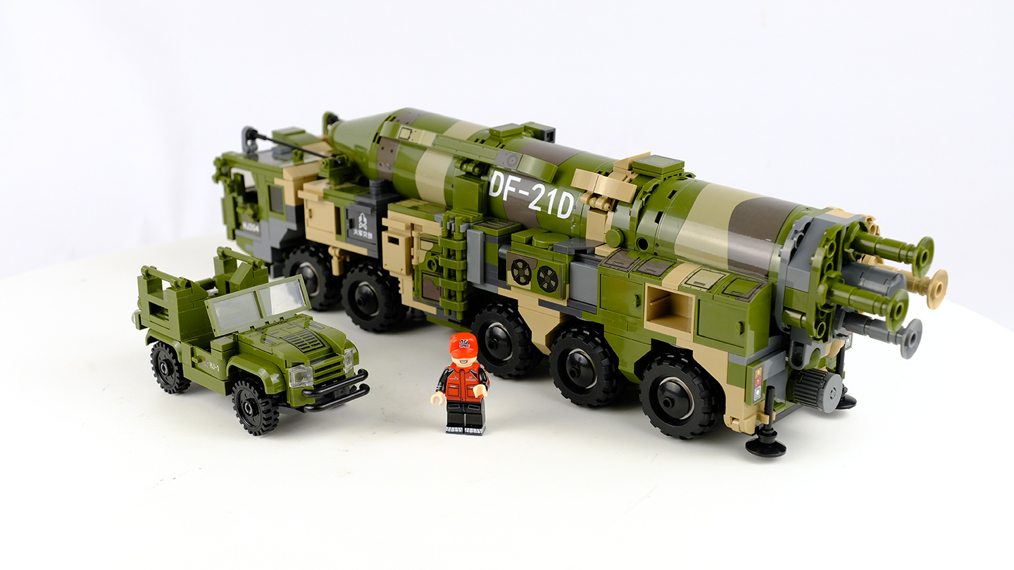积木做成的东风快递车:森宝积木df-21d弹道导弹图文评测