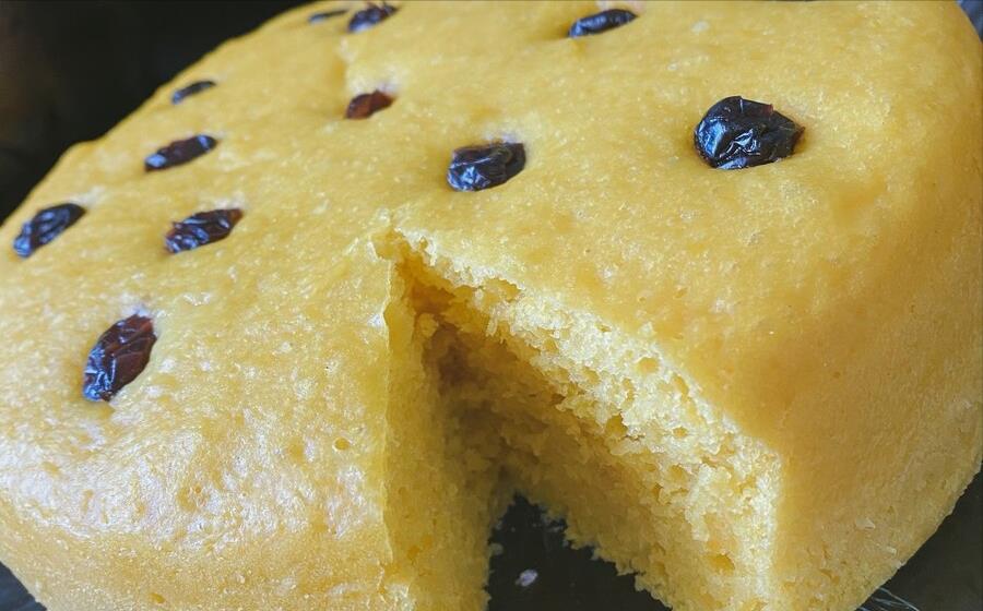 玉米面发糕只因加了这3样蓬松暄软不回缩不发粘一次成功