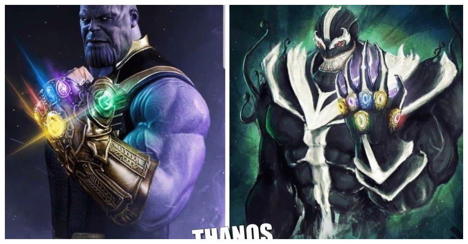 当漫威,dc众角色与毒液共生:灭霸 毒液完美融合,凶恶异常!