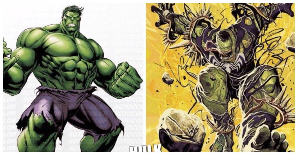 绿巨人 当浩克被毒液寄生,感觉没办法均匀包裹住全身的样子.