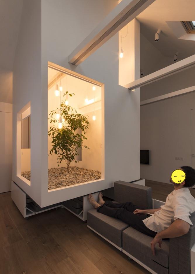 悬空2㎡休闲区,离地40公分塞下整套沙发|框架|休闲区|悬空_新浪新闻