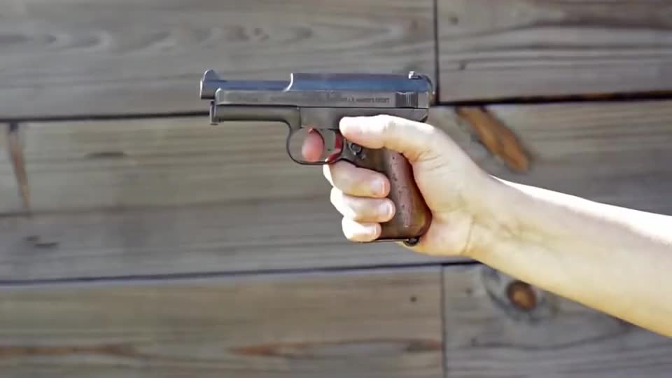 德国毛瑟m1914式袖珍型手枪,靶场实侧,国内被称"张嘴蹬撸子"