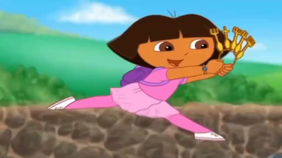 爱探险的朵拉朵拉一个跳跃旋转拿到了钥匙芭蕾舞真好看