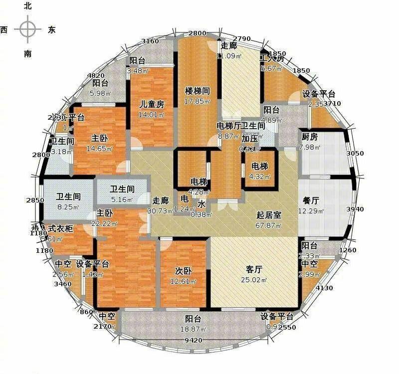 两梯一户的大平层圆形豪宅真正的360度环形无敌景观
