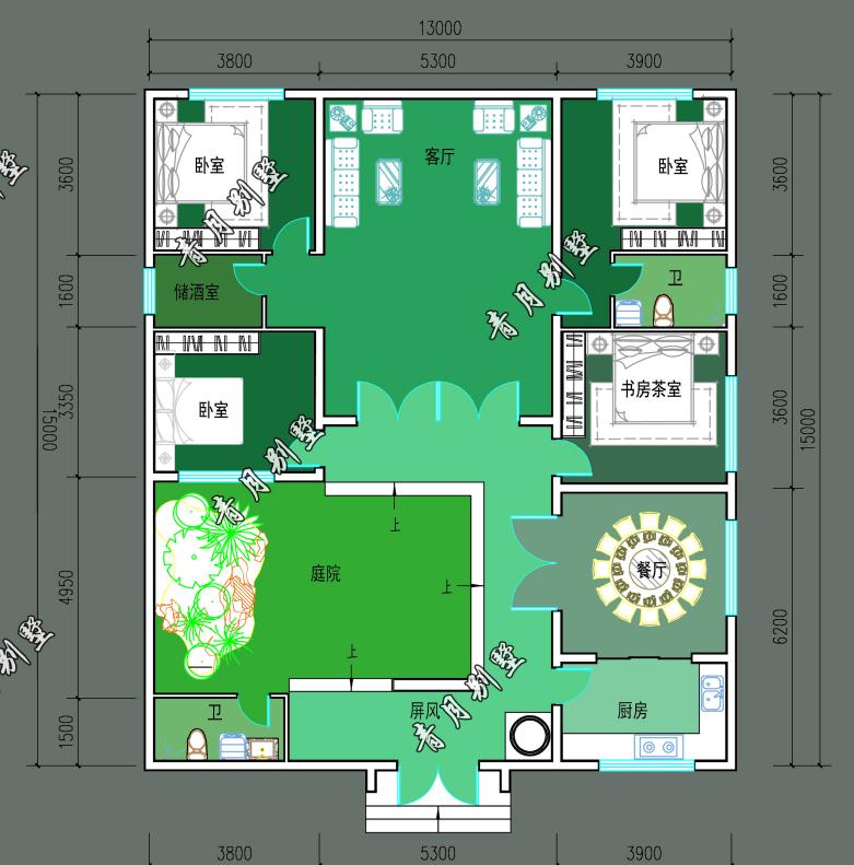 13×15米一层中式小院,2020精品新鲜出炉,安享诗意人生