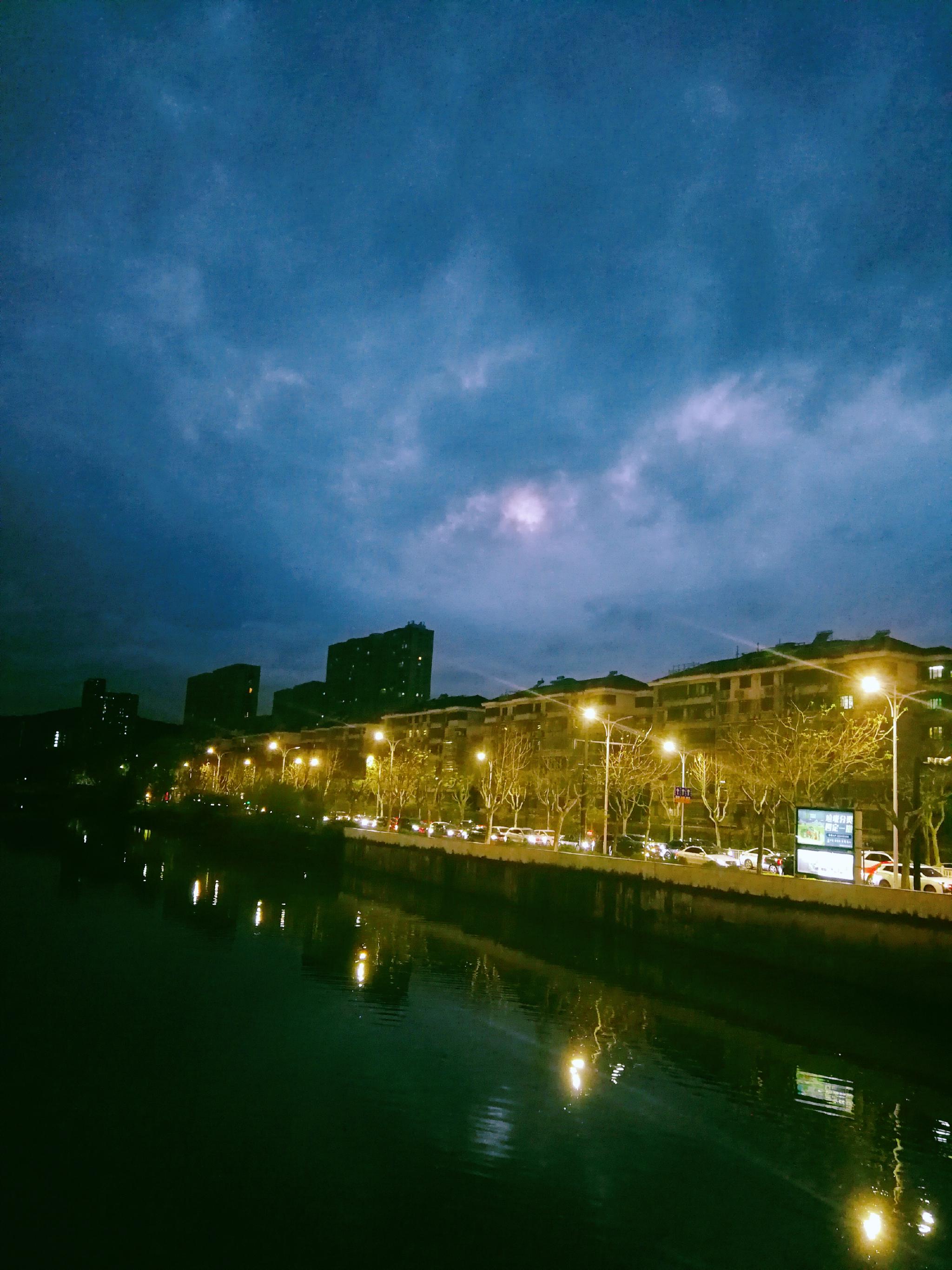杭越手机摄影画风超美的治愈系杭州萧山夜景
