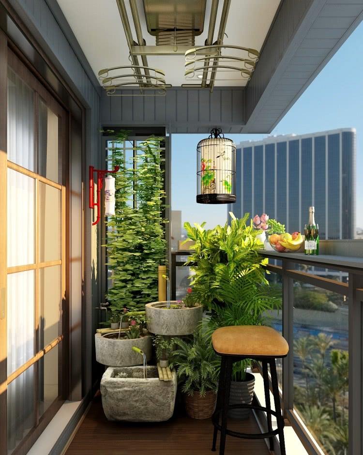 阳台不仅是洗衣房,也是唯美的小花园