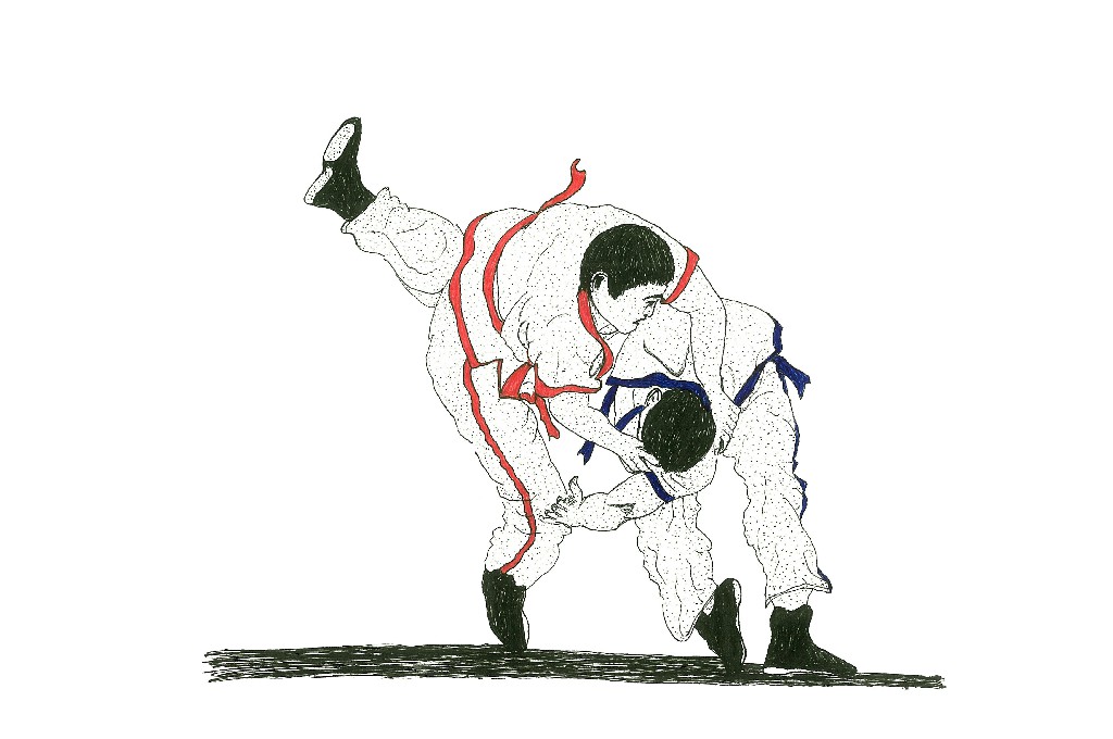 签字笔临摹创作——中国跤百跤图(5-2)|中国式摔跤|签字笔|绘画_新浪