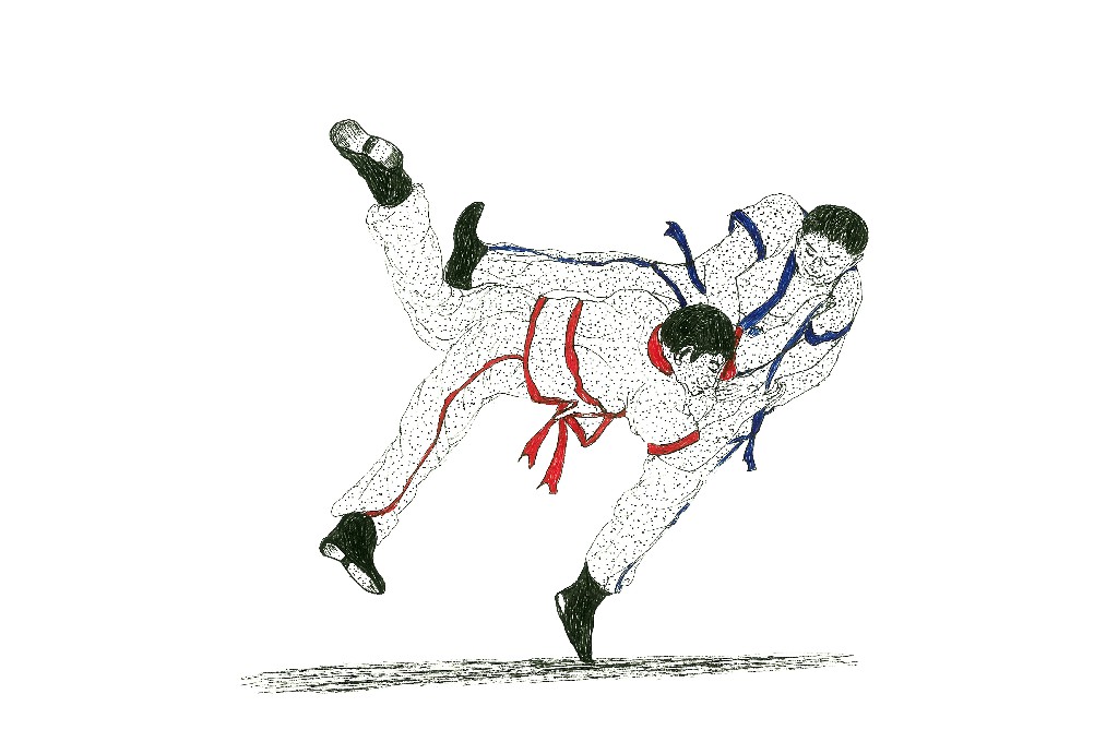 签字笔临摹创作——中国跤百跤图(5-2)|中国式摔跤|签字笔|绘画_新浪