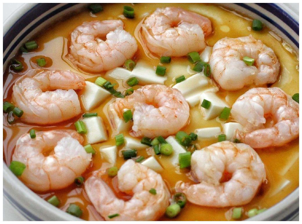 这道虾仁鸡蛋蒸豆腐,蒸一蒸健康少油烟,孩子常吃长高个头脑聪明