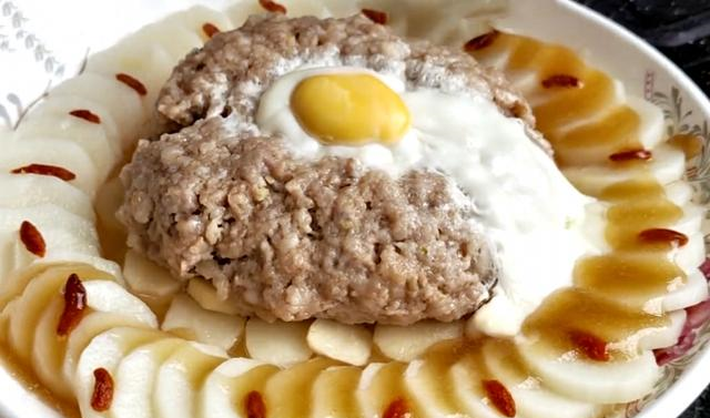 1根山药,1块五花肉,教你山药蒸肉泥,鲜嫩多汁,好吃又下饭|山药|肉泥