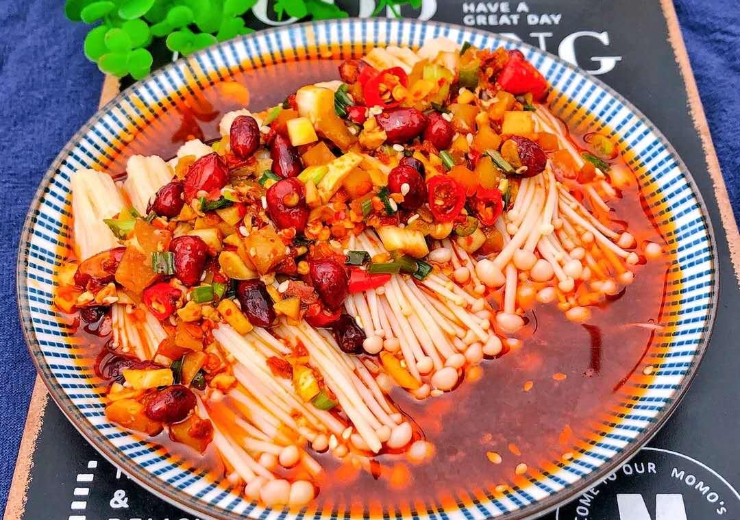 酸辣金针菇好吃的秘密,让你的味觉幸福起来,只要简单4步骤