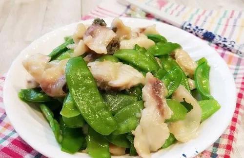 荷兰豆炒财鱼片