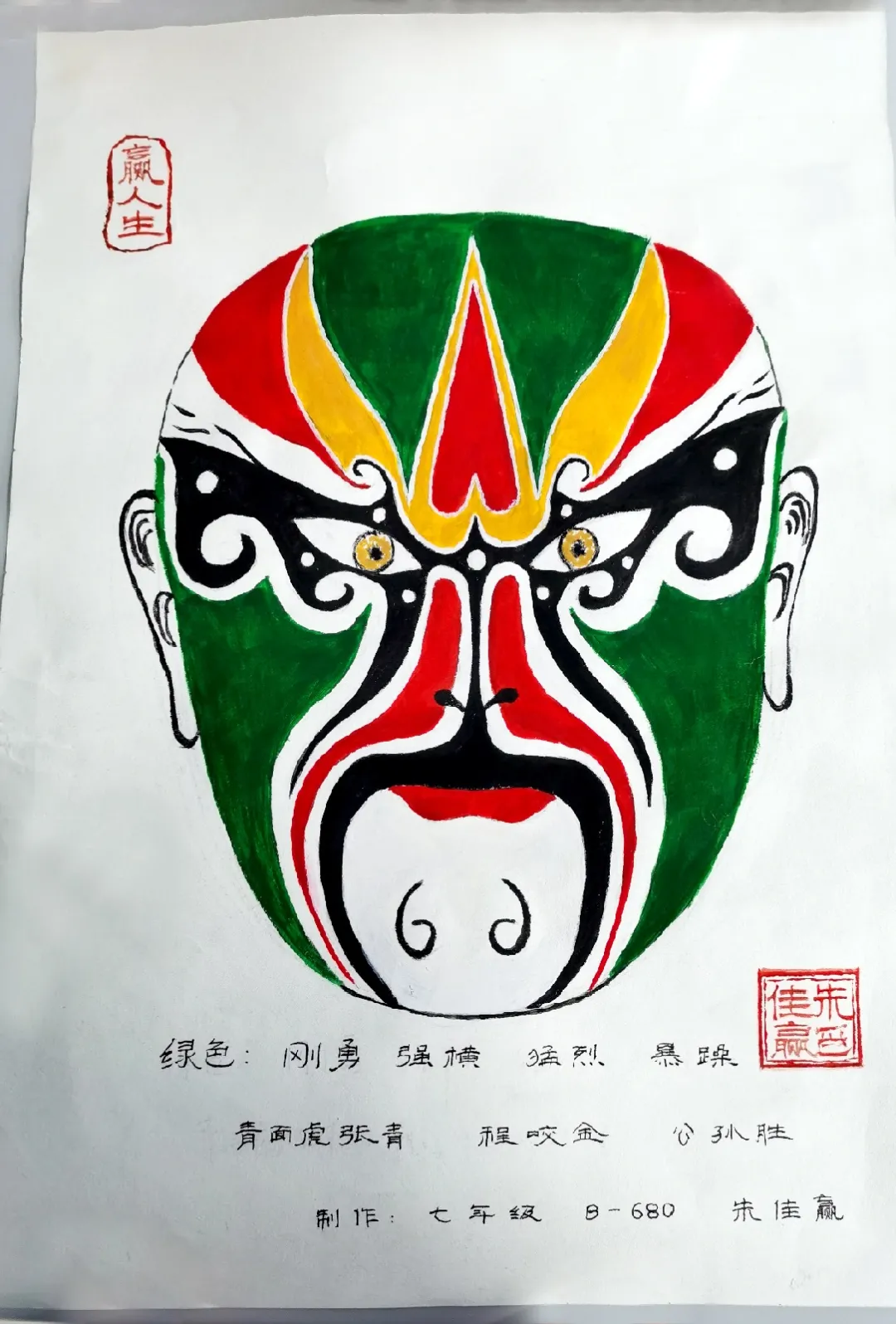 传承中国文化 展现桃中风采|脸谱|硬笔书法|肖像画_新浪新闻