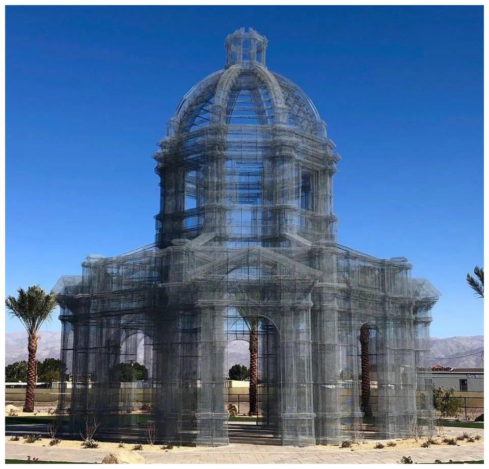 建筑还能这么玩?他用铁丝网掰出一座座梦幻城堡